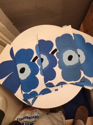 Set de manteles individuales y agarraderas Marimekko Unikko