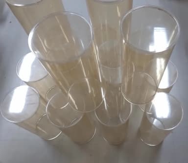 Set of 15 plastic cylinders for crafts and dolls