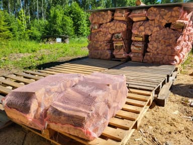 Dry birch firewood in 60-liter sacks with free delivery