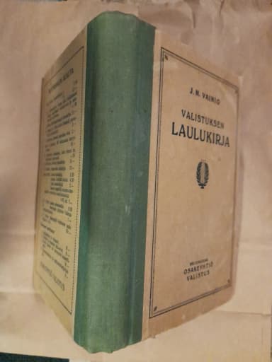 J.H. Vainio's Valistuksen laulukirja from 1927
