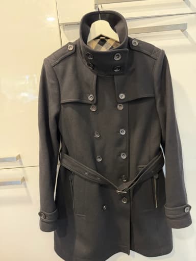 Abrigo de lana negro Burberry Brit para mujer talla 42