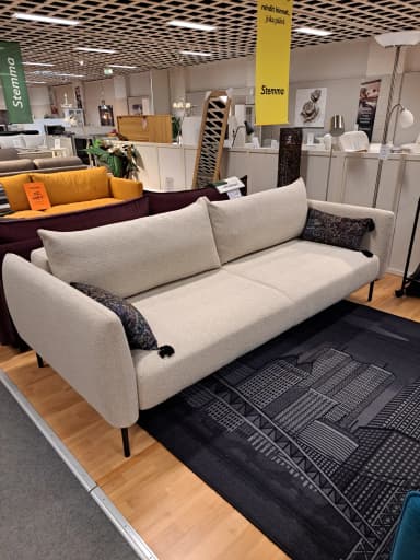 Sofá cama Newby de 3 plazas en tela beige