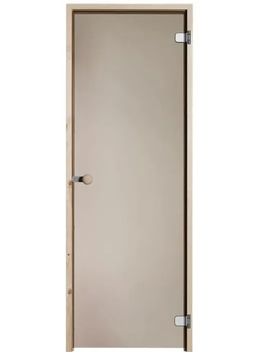 Neue Vihta Saunaglastür 8x19 Bronze Sicherheitsglas