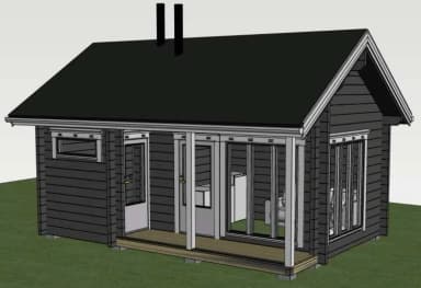Gemütliche 20 m² Sauna-Hütte Karhunpesä mit Blockbohlenoptionen