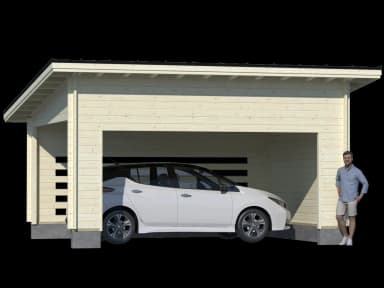 Günstiger 22,5 m² Holz-Carport mit Pultdach