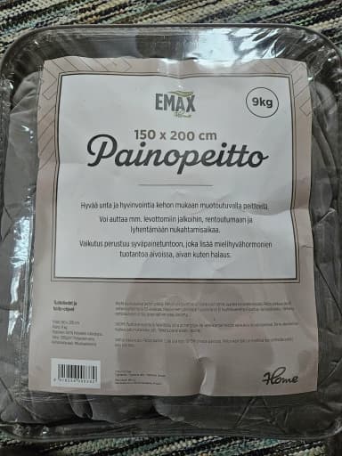 Emax Home Gewichtsdecke 150 x 200 cm 9 kg in Grau