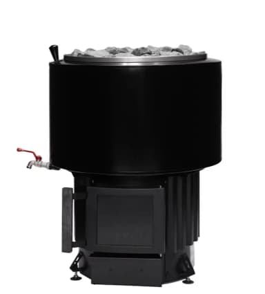 Narvi Luosto VS schwarzer Holzofen mit 30L Wassertank