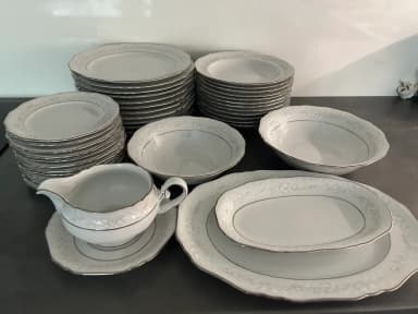 Vintage Eschenbach Bavaria Porzellan-Geschirrset für 12 Personen