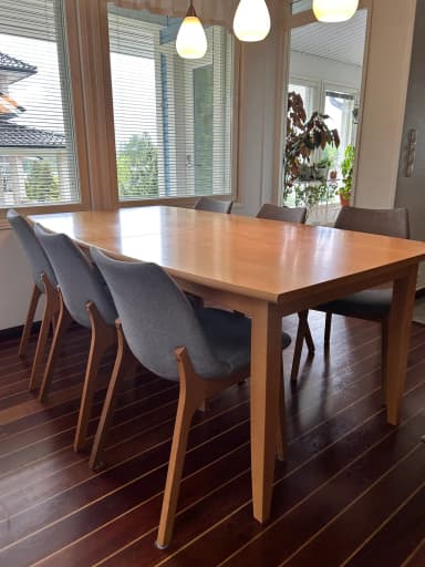 Conjunto de comedor Isku con mesa y seis sillas