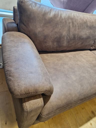 Hochwertiges bd möbler Nubukleder-Sofa mit Eichenbeinen