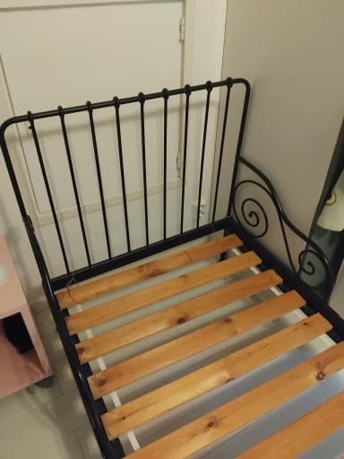Minnen Einzel-Metallbett mit Matratze für Kinder