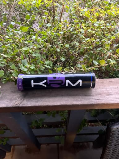 Manillar KRM negro para bicicleta con almohadilla morada