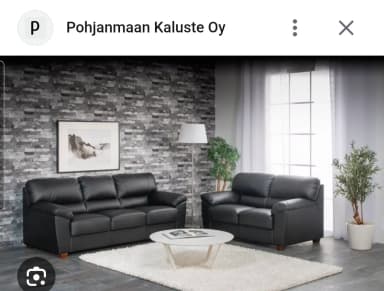 Robuste schwarze Ledersitzgruppe 3+2 mit stabilem Gestell