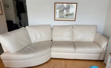 Weißes Ledersofa von Ikea in gutem Zustand