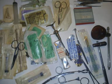 Vintage surgical instruments collection from the 1980s