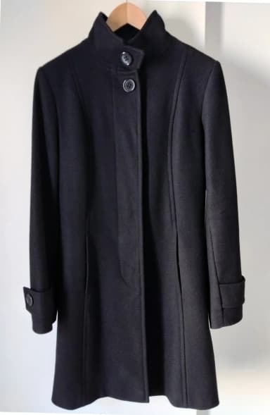 Black slim fit wool coat size 36 by Square