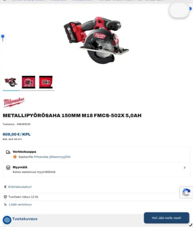 Milwaukee M18 FMCS-502X Metallsäge mit 150 mm Blatt