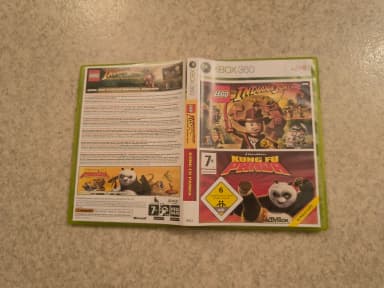 Indiana Jones und Kung Fu Panda Spiele mit Gebrauchsspuren