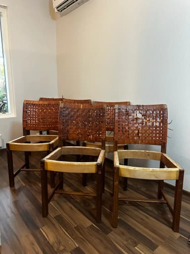 Ornäs 6 vintage mid-century modern mahonkiset näyttelytuolit