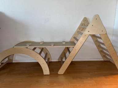 Set de escalada 3 en 1 de madera Tooky para juegos interiores