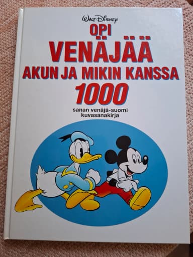 Donald Duck og Mikke Mus russisk-finsk billedordbok med 1000 ord