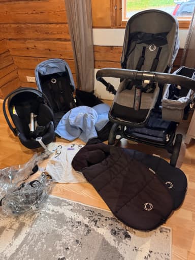Coche Bugaboo Donkey Duo con silla Cybex Cloud T y accesorios