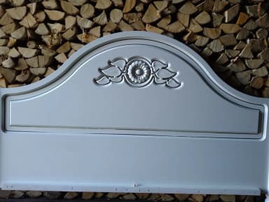 Weißes Doppelbett aus Birkenholz mit Lattenrost, 160 cm breit