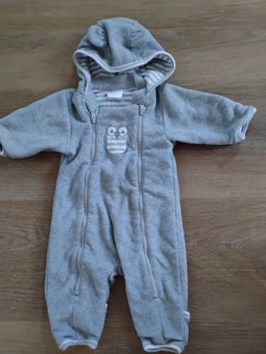 KappAhl grey fleece romper size 56 for newborns unisex