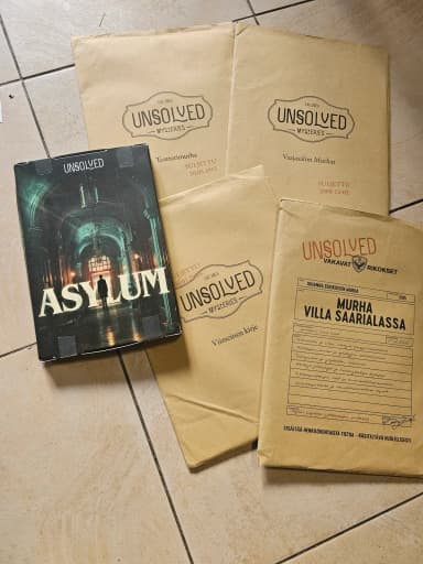 Unsolved murder mystery game set of five
