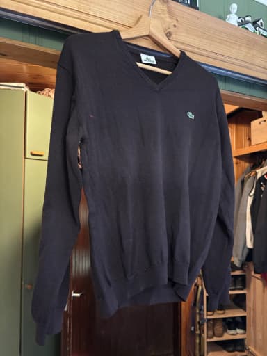 High-quality Lacoste wool sweater with V-neck