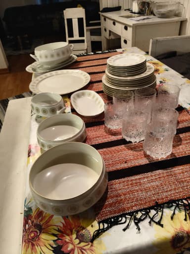 Juego de vajilla Arabia con platos, cuencos y vasos