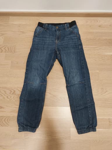 Polarn O. Pyret jeans størrelse 140 i mørk blå med justerbar midje