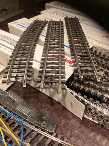 Märklin K-tracks and electric switch for H0 model train set