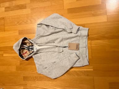 Gray Burberry cotton hoodie in size M for men