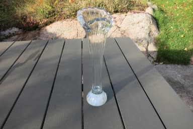 Jarrón de cristal Riihimäki transparente en buen estado