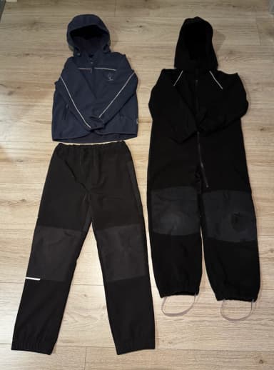 Barn softshell sett med jakke, bukse og dress størrelse 116/122