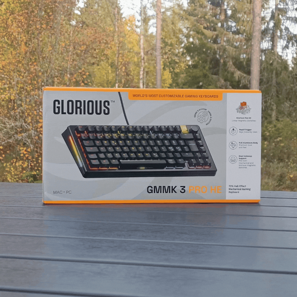 Neue Glorious GMMK 3 Pro HE 75% Tastatur mit nordischem Layout