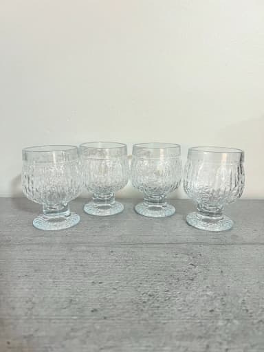 4 vasos de cristal Kehrä de Riihimäki, tamaño pequeño