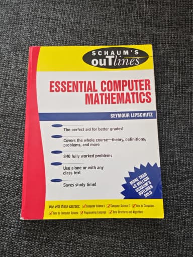 Libro Schaum’s Outlines Essential Computer Mathematics en inglés