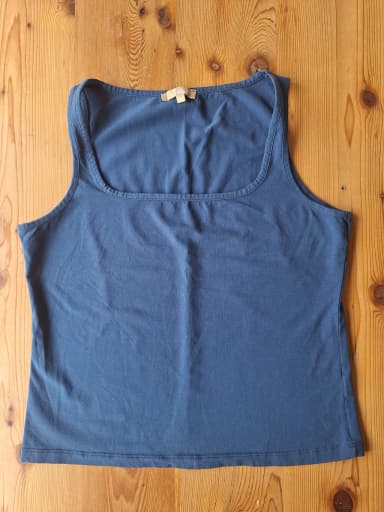 Blue sleeveless cotton top for women size XXL