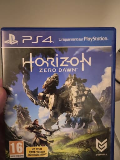 Horizon Zero Dawn Spiel mit französischem Text auf dem Cover