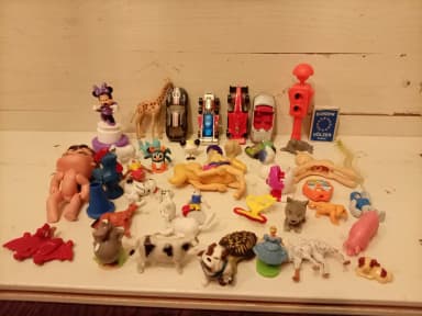 Large set of toy figures with scale reference