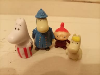 Set of 4 small Moomin figures for play or collection