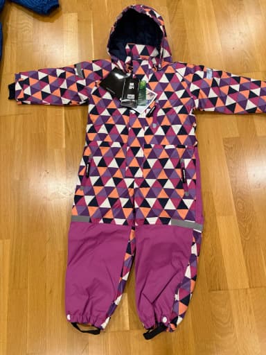 Fargerik Snowtex jentedress størrelse 98 med refleks