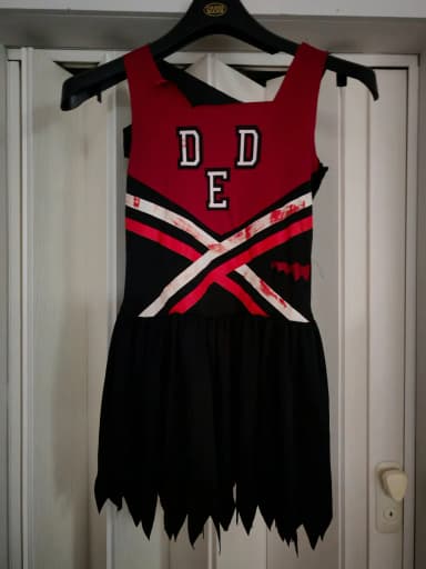 Zombie cheerleader -asu koko 130/140, helman pituus 70 cm