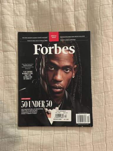 Forbes magasin 2021 med Travis Scott på forsiden