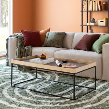 Kulmio Couchtisch 110x60x40 cm schwarz/Eiche