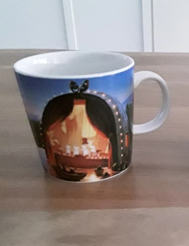 Unused Moomin mug Golden Tail with sticker