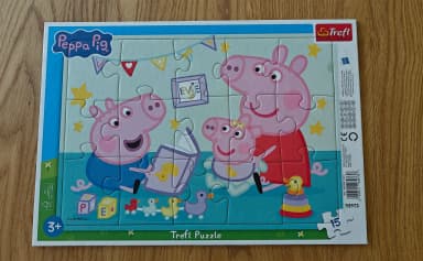 Peppa Wutz Puzzle mit 15 Teilen mit Familie und Spielzeug