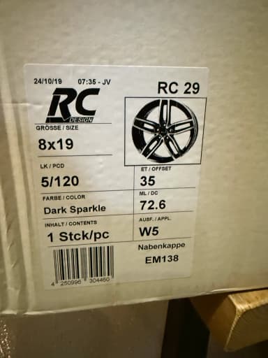 Llantas de aluminio BMW RC Design RC29 de 19” en color gris oscuro